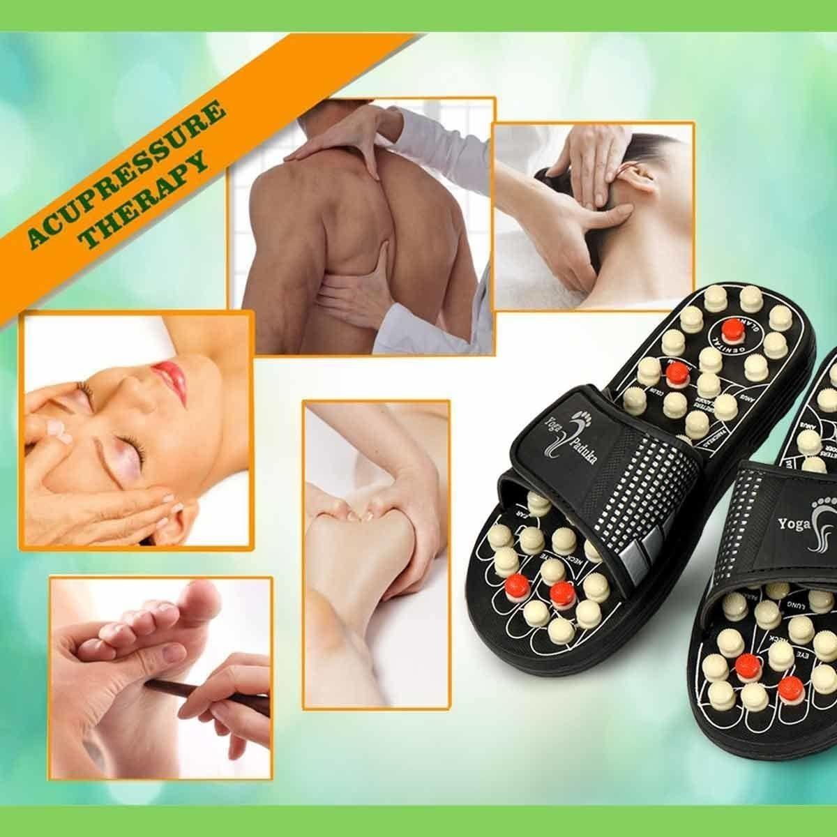 Acupressure and Magnetic Therapy Paduka Slippers for Full Body Blood Circulation For Men and Women - Vistora