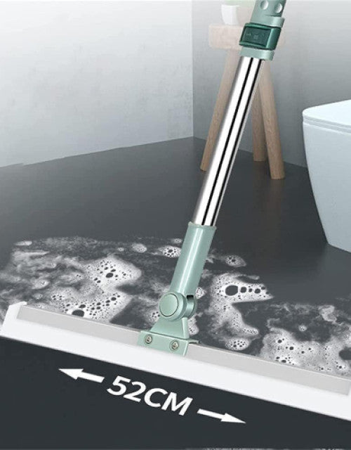 Heavy Duty Magic Broom Silicone Floor Wiper–Premium Floor Squeegee with Stainless Steel Extendable Handle - Vistora